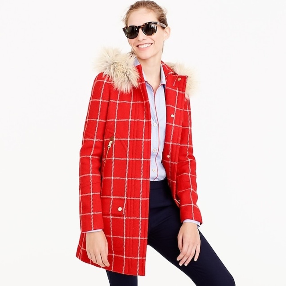 J.Crew Chateau Parka in Windowpane Check